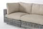 Retreat 117" Outdoor 7 Piece Grey Woven Modular Sofa Sectional With Linen Cushions - Detail
