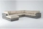 Retreat Outdoor 7 Piece Grey Woven Modular Sofa Sectional With Linen Cushions - Signature