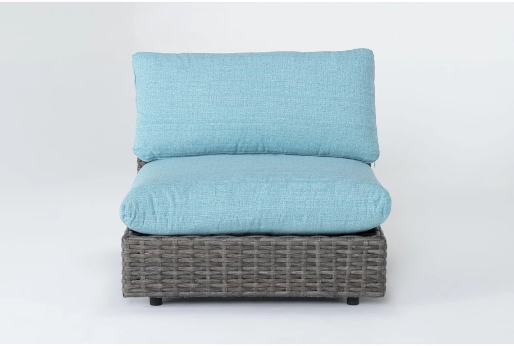Retreat Outdoor Brown Woven Armless Unit With Spa Cushion