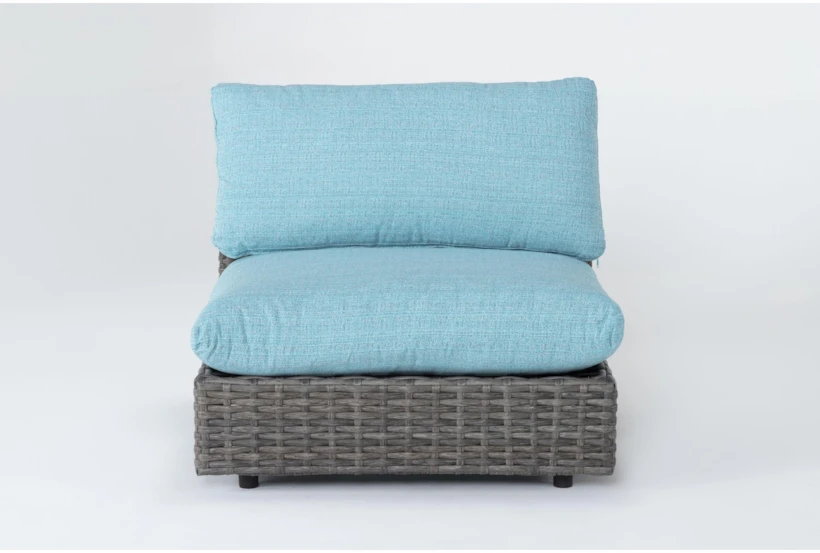 Retreat Outdoor Brown Woven Armless Unit With Spa Cushion - 360