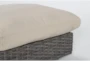 Retreat Outdoor Brown Woven Ottoman With Linen Cushions - Detail