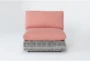 Retreat Outdoor Grey Woven Armless Unit With Coral Cushion - Signature