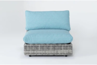 Retreat Outdoor Grey Woven Armless Unit With Spa Cushion