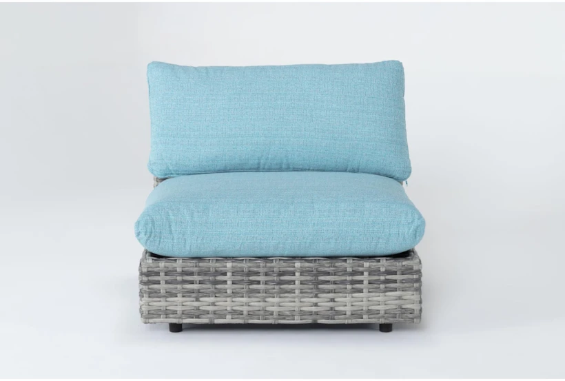 Retreat Outdoor Grey Woven Armless Unit With Spa Cushion - 360