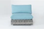 Retreat Outdoor Grey Woven Armless Unit With Spa Cushion - Signature
