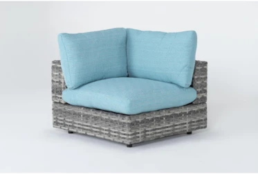 Retreat Outdoor Grey Woven Corner End Unit With Spa Cushion
