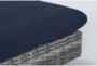 Retreat Outdoor Grey Woven Ottoman With Navy Cushions - Detail