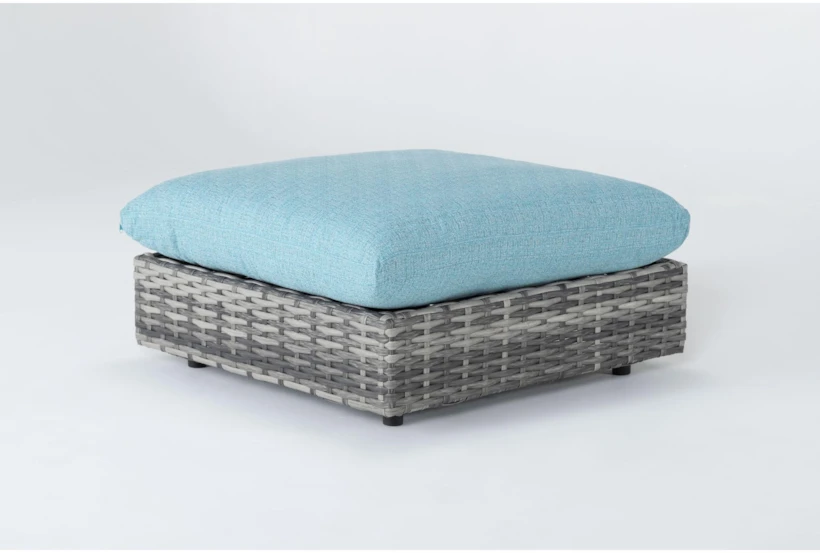 Retreat Outdoor Grey Woven Ottoman With Spa Cushions - 360