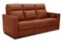 Colton Orange Leather 79" Power Reclining Sofa With Power Headrest & USB - Signature