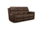 Benjamin Chocolate Leather 86" Zero Gravity Power Reclining Sofa With Power Headrest, Power Lumbar & USB - Detail