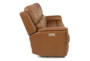 Benjamin Cinnamon Leather 86" Zero Gravity Power Reclining Sofa With Power Headrest, Power Lumbar & USB - Side