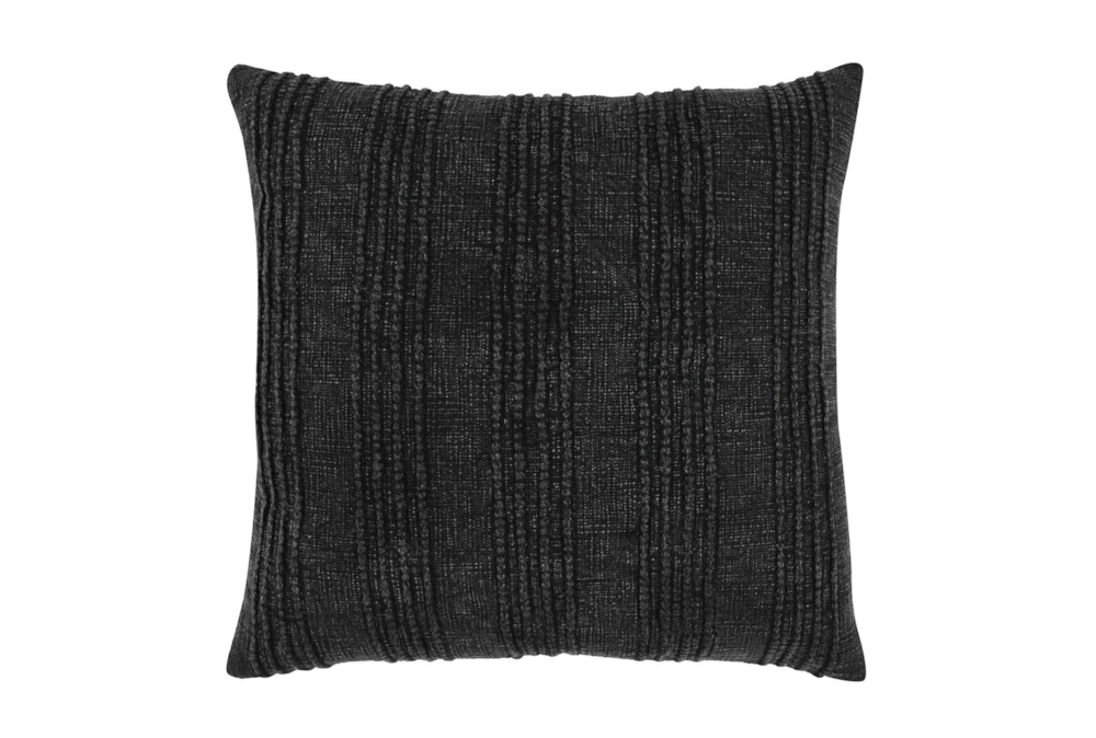 22X22 Black Tonal Stripe Throw Pillow