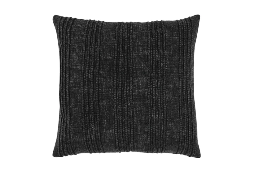 22X22 Black Tonal Stripe Throw Pillow - 360