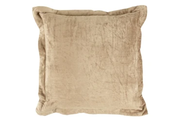 22X22 Natural Velvet Throw Pillow With Flange