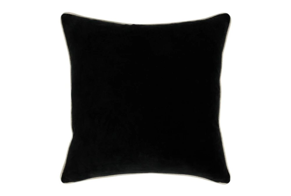 22X22 Black Heirloom Velvet Throw Pillow