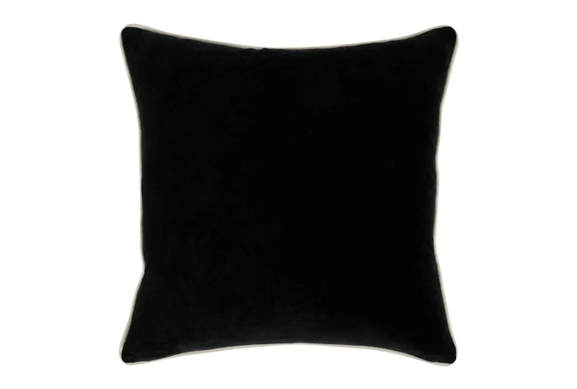 22X22 Black Heirloom Velvet Throw Pillow - 360