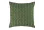 22X22 Green Hand Embroidered Block Throw Pillow - Signature