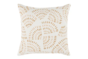 22X22 Ivory + Yellow Abstract Throw Pillow