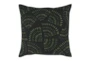 22X22 Black + Green Abstract Throw Pillow - Signature