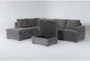 Bonaterra Charcoal 127" 2 Piece Sectional With Left Arm Facing Corner Chaise & Storage Ottoman - Side