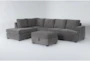 Bonaterra Charcoal 127" 2 Piece Sectional with Left Arm Facing Corner Chaise & Storage Ottoman - Signature
