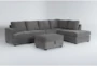 Bonaterra Charcoal 127" 2 Piece Sectional with Right Arm Facing Corner Chaise & Storage Ottoman - Signature