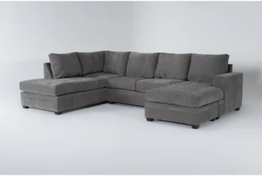 Bonaterra Charcoal 127" 2 Piece Sectional With Right Arm Facing Sofa Chaise & Left Arm Facing Corner Chaise