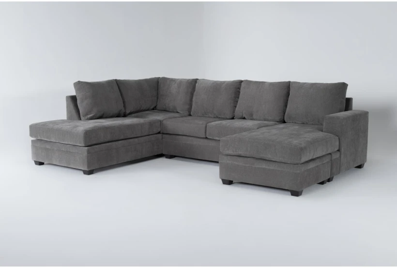 Bonaterra Charcoal 127" 2 Piece Sectional with Right Arm Facing Sofa Chaise & Left Arm Facing Corner Chaise - 360