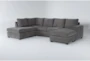 Bonaterra Charcoal 127" 2 Piece Sectional With Right Arm Sofa Chaise & Ottoman - Signature