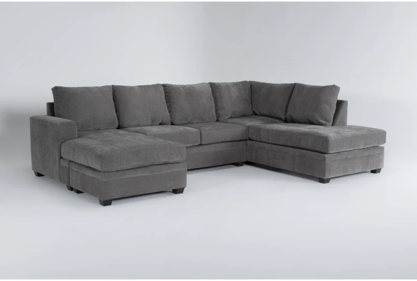 Bonaterra Charcoal 127" 2 Piece Sectional With Left Arm Facing Sofa Chaise & Right Arm Facing Corner Chaise - 360