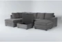 Bonaterra Charcoal 127" 2 Piece Sectional with Right Arm Facing Sofa Chaise, Left Arm Facing Corner Chaise & Storage Ottoman - Side