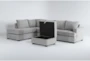 Bonaterra Dove 127" 2 Piece Sectional with Left Arm Facing Corner Chaise & Storage Ottoman - Side