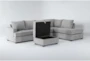 Bonaterra Dove 127" 2 Piece Sectional With Right Arm Facing Corner Chaise & Storage Ottoman - Side