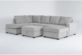 Bonaterra Dove 127" 2 Piece Sectional With Right Arm Facing Sofa Chaise & Ottoman