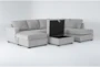 Bonaterra Dove 127" 2 Piece Sectional with Left Arm Facing Sofa Chaise, Right Arm Facing Corner Chaise & Storage Ottoman - Side