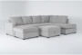 Bonaterra Dove 127" 2 Piece Sectional With Left Arm Facing Sofa Chaise, Right Arm Facing Corner Chaise & Storage Ottoman - Signature