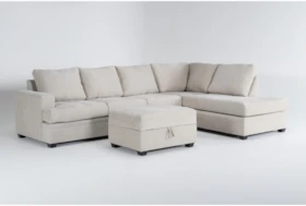 Bonaterra Sand 127" 2 Piece Sectional With Right Arm Facing Corner Chaise & Ottoman