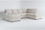 Bonaterra Sand 127" 2 Piece Sectional With Left Arm Facing Sofa Chaise & Ottoman - Signature