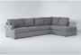 Hampstead Graphite 140" 2 Piece Sectional With Right Arm Facing Corner Chaise & Ottoman - Signature