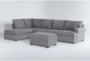 Hampstead Graphite 139" 2 Piece Sectional with Left Arm Facing Corner Chaise & Storage Ottoman - Signature