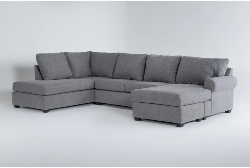 Hampstead Graphite 140" 2 Piece Sectional with Right Arm Facing Sofa Chaise & Left Arm Facing Corner Chaise - 360