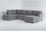 Hampstead Graphite 140" 2 Piece Sectional with Right Arm Facing Sofa Chaise & Left Arm Facing Corner Chaise - Signature