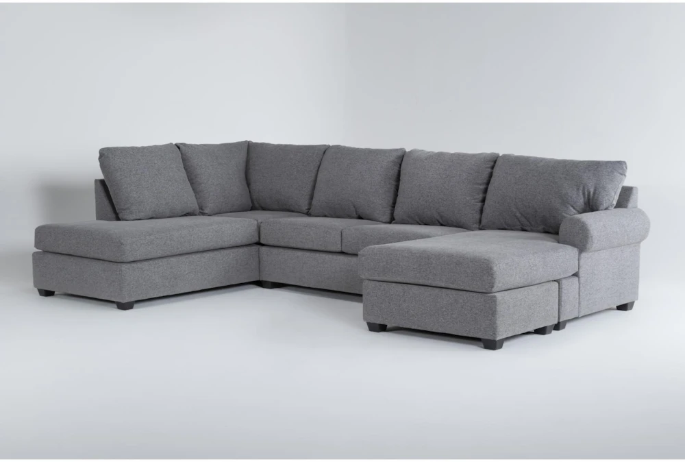 Hampstead Graphite 140" 2 Piece Sectional with Right Arm Facing Sofa Chaise & Left Arm Facing Corner Chaise