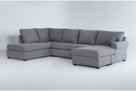 Hampstead Graphite 140" 2 Piece Sectional With Right Arm Facing Sofa Chaise