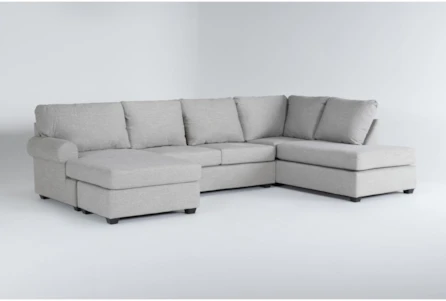 Hampstead Dove 140" 2 Piece Sectional With Left Arm Facing Sofa Chaise & Right Arm Facing Corner Chaise