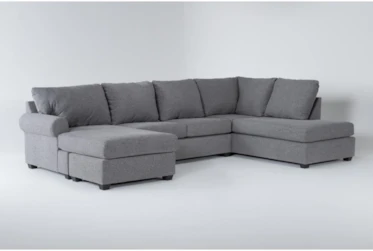 Hampstead Graphite 140" 2 Piece Sectional With Left Arm Facing Sofa Chaise & Right Arm Facing Corner Chaise