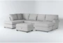 Hampstead Dove 140" 2 Piece Sectional with Right Arm Facing Sofa Chaise, Left Arm Facing Corner Chaise & Storage Ottoman - Signature