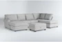 Hampstead Dove 140" 2 Piece Sectional with Left Arm Facing Sofa Chaise, Right Arm Facing Corner Chaise & Storage Ottoman - Signature