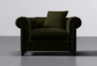 Patterson IV Olive Green 52" Arm Chair - Signature
