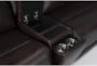 Vance Brown Leather 97" 3 Piece Zero Gravity Reclining Modular Console Loveseat with Power Headrest, USB & Lumbar - Detail